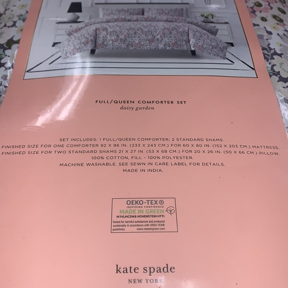 ♠️kate spade 100% Cotton Daisy Garden Full Queen Comforter Set 3-Piece - Picture 5 of 11